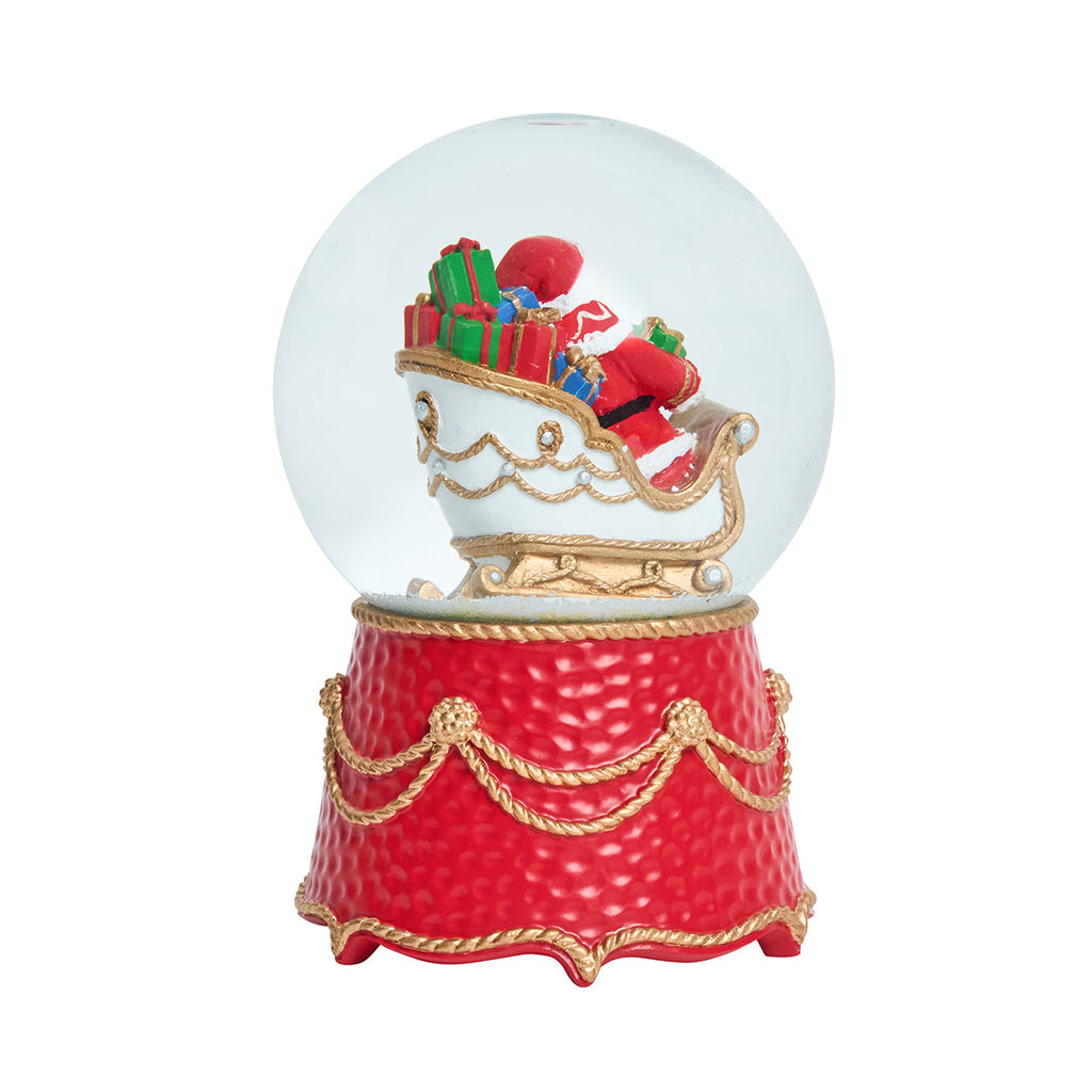 Berry & Thread North Pole Santa in Sleigh Snow Globe