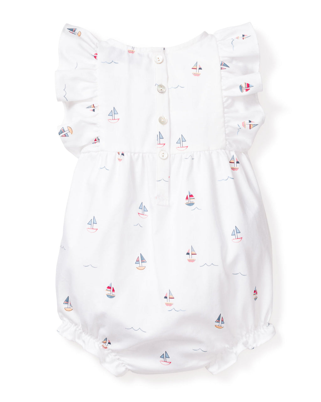 Baby’s Twill Ruffled Romper in Bateau