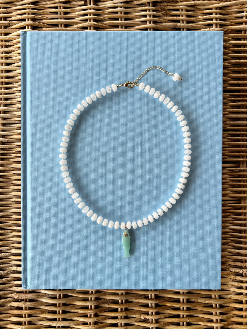 Shay Fish Necklace in White