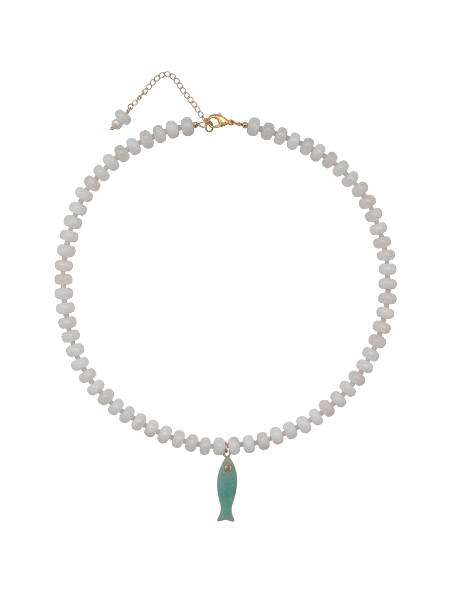 Shay Fish Necklace in White