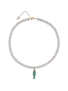 Shay Fish Necklace in White