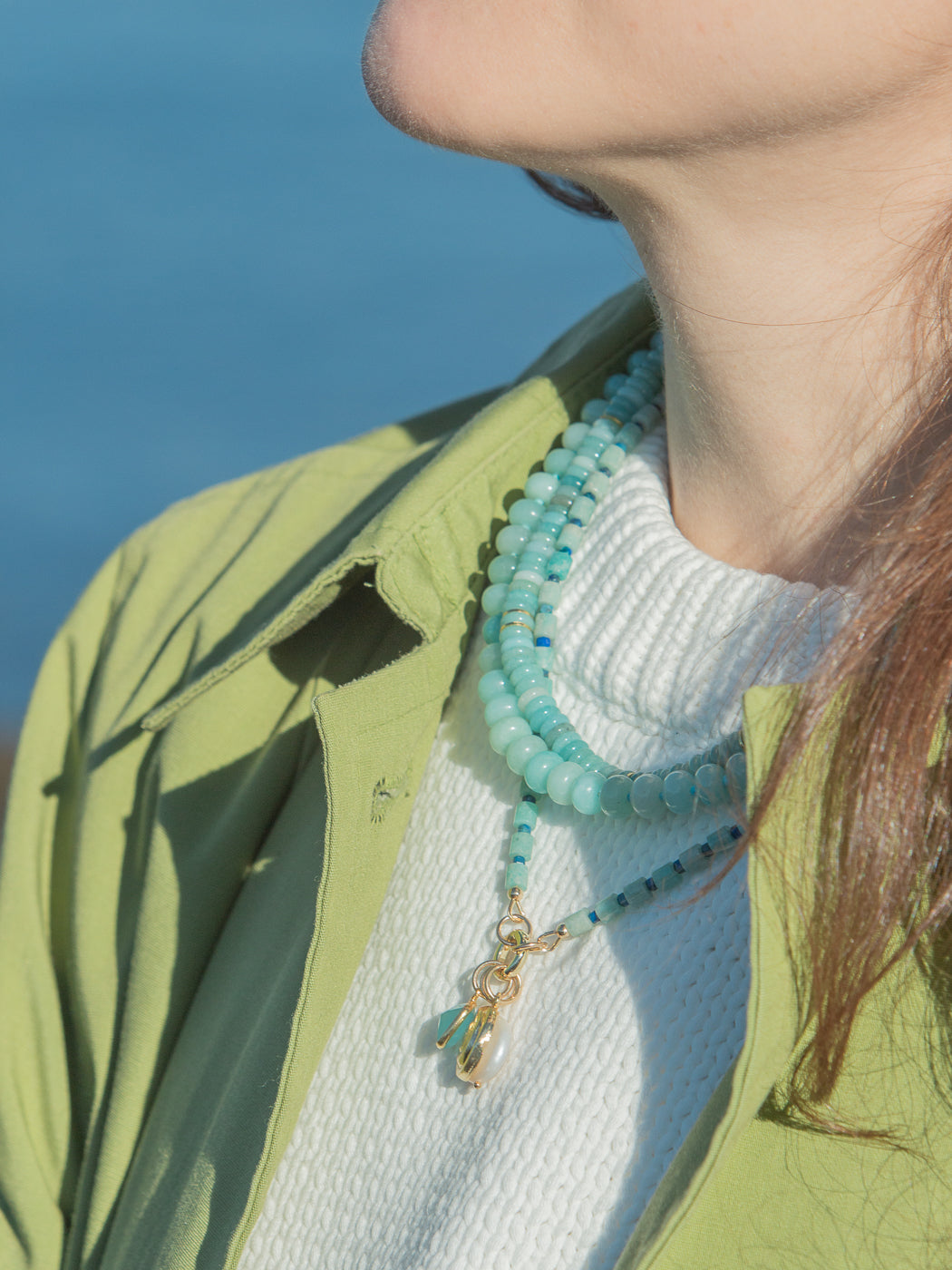 Polly Necklace in Blue/Green