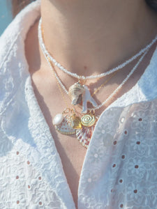 Medium Scallop Shell Charm in Multi