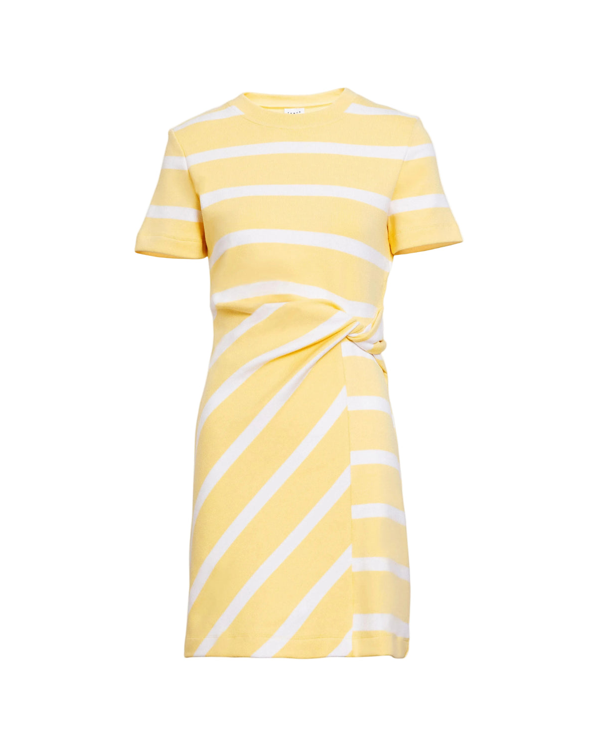 Short Striped Cody Dress in Lemon Meringue & White Wide Stripe
