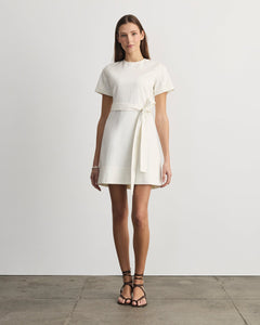 Short Ella Denim Dress in Chalk