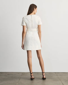 Short Ella Denim Dress in Chalk