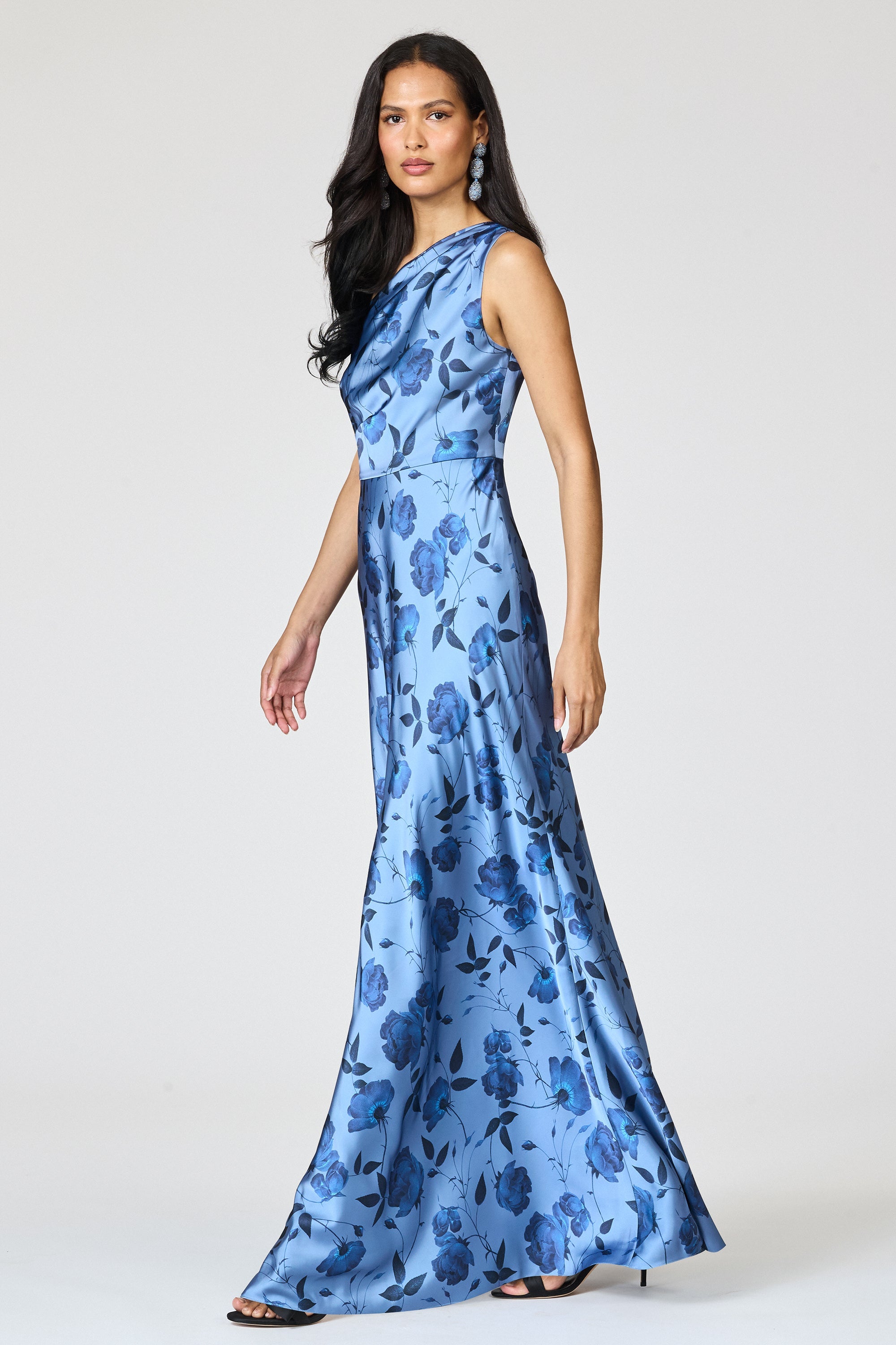 Delphine Gown in Wild Steel Roses