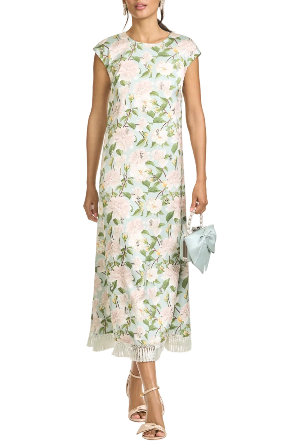 Embellished Annette Dress in Celadon Sweetbriar