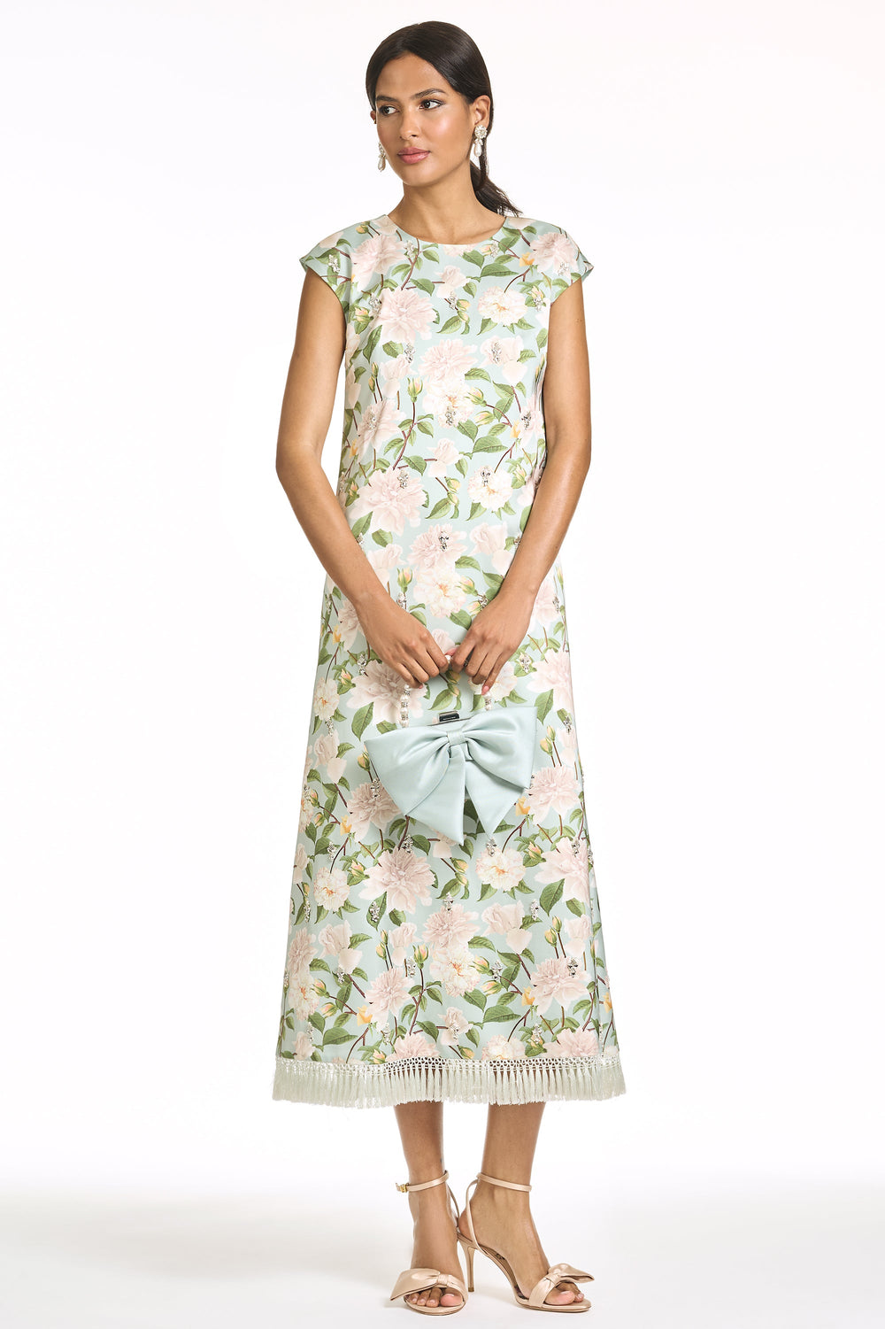 Embellished Annette Dress in Celadon Sweetbriar