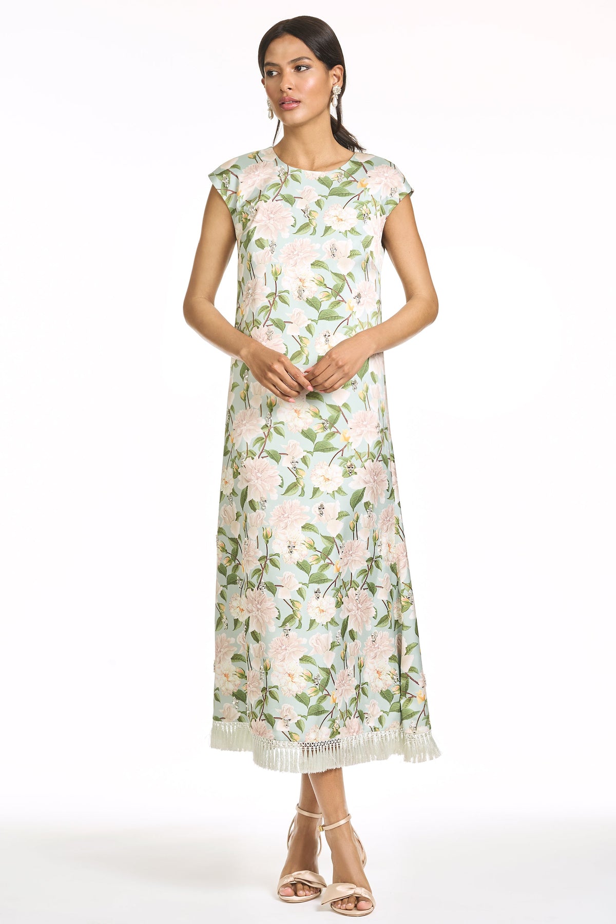 Embellished Annette Dress in Celadon Sweetbriar