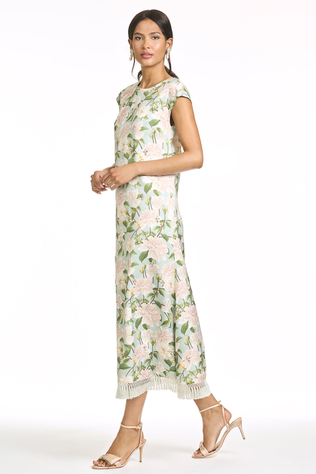Embellished Annette Dress in Celadon Sweetbriar
