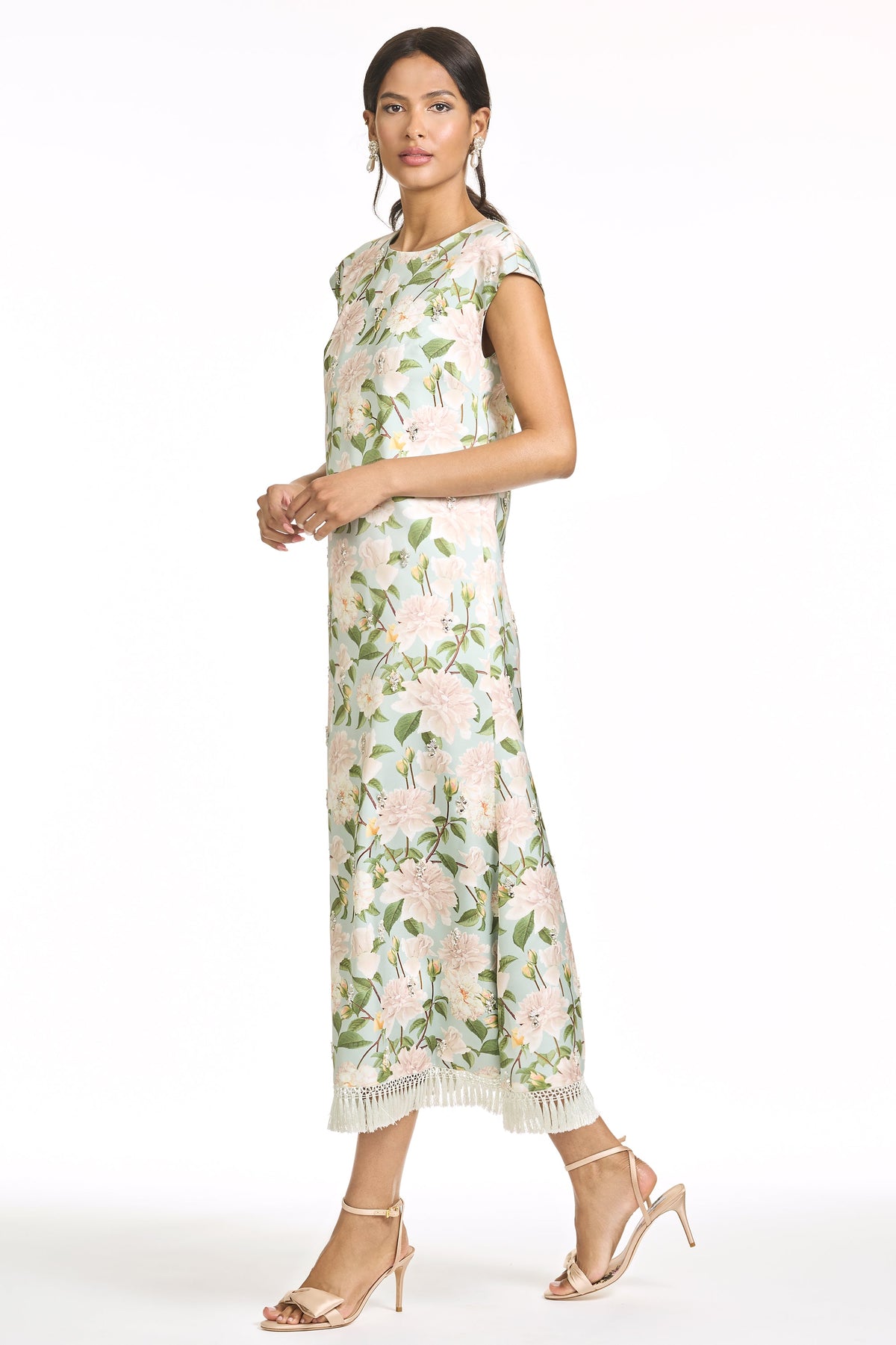 Embellished Annette Dress in Celadon Sweetbriar