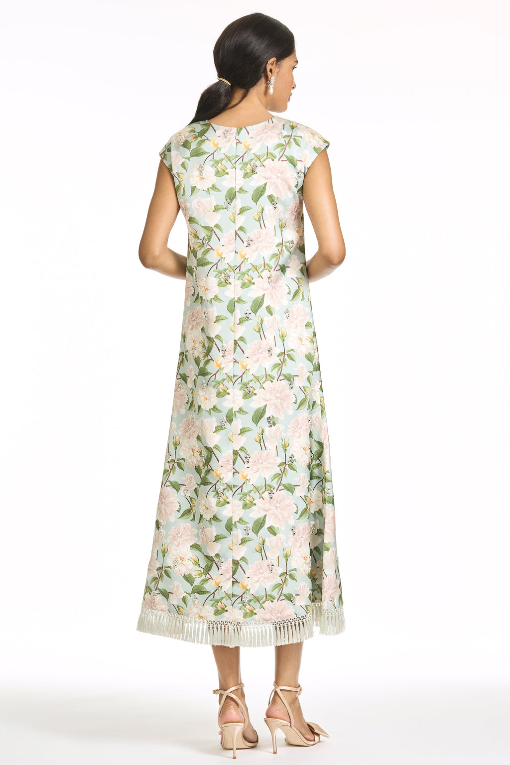 Embellished Annette Dress in Celadon Sweetbriar