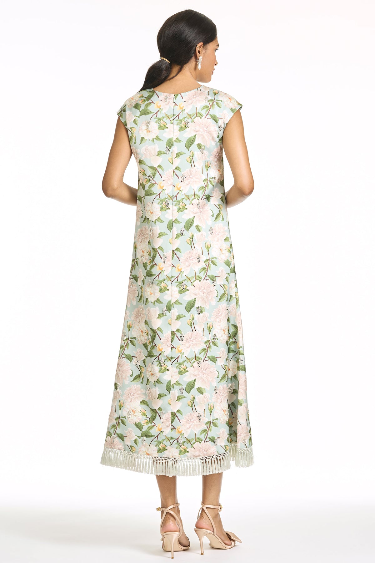 Embellished Annette Dress in Celadon Sweetbriar