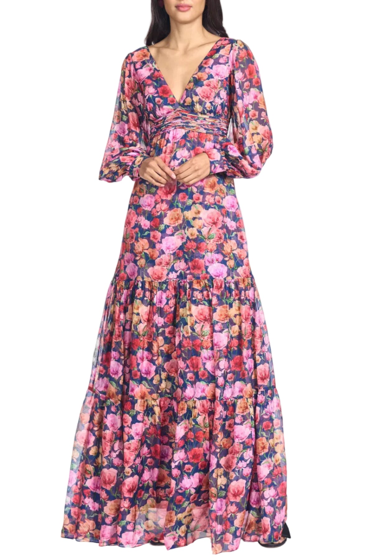 Kara Gown in Prismatic Poppies