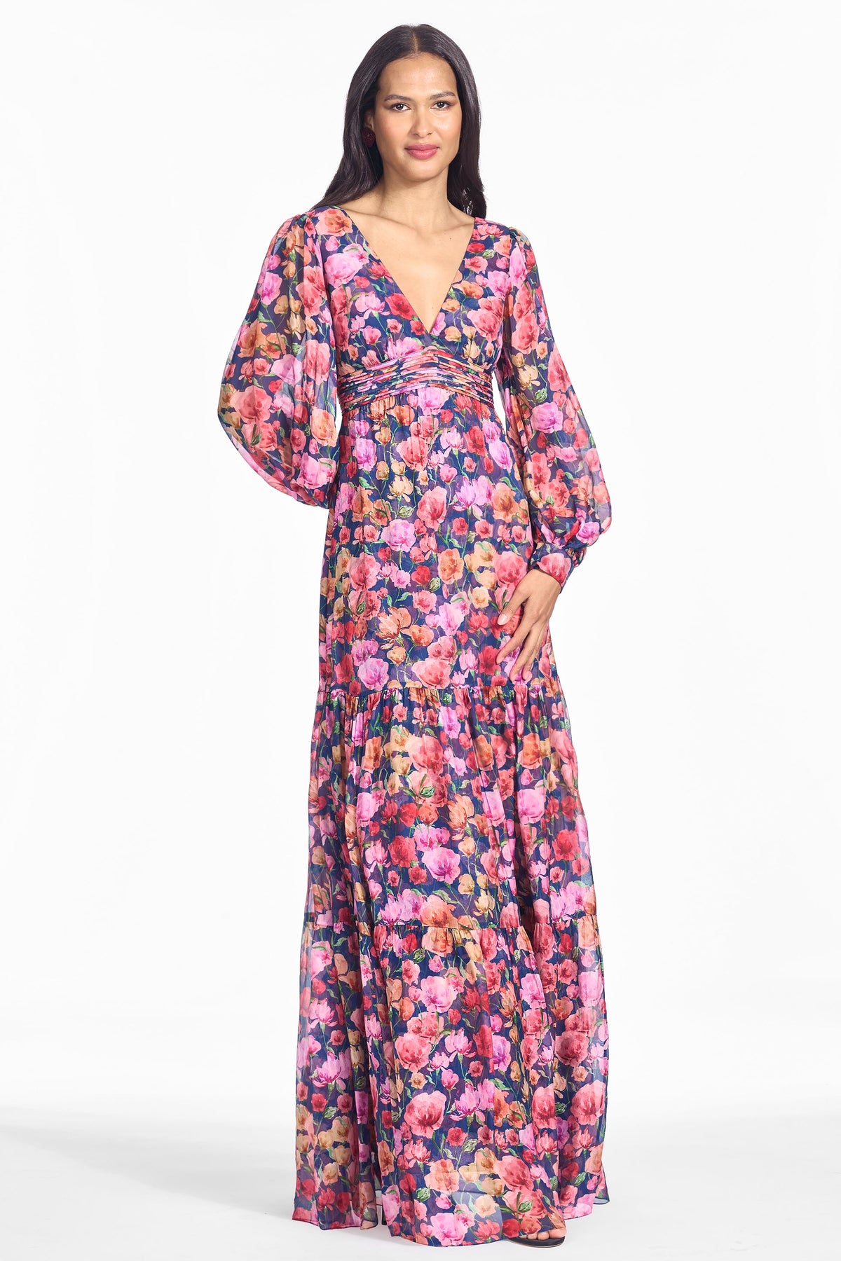 Kara Gown in Prismatic Poppies