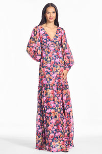 Kara Gown in Prismatic Poppies