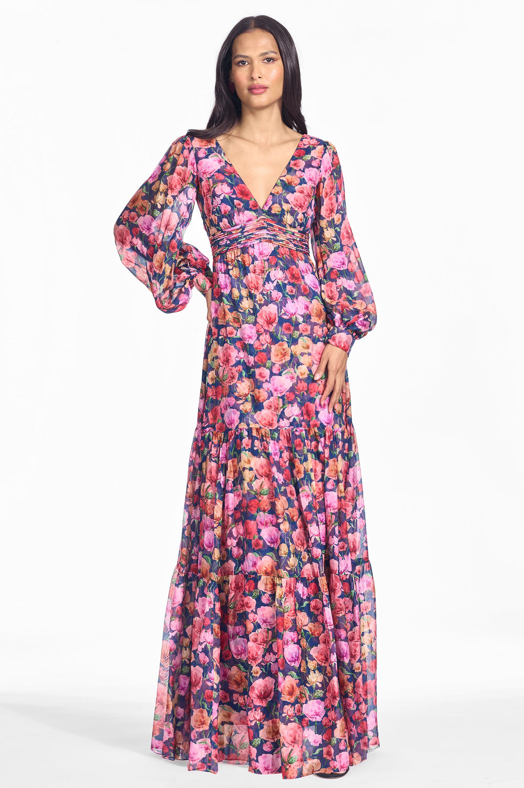 Kara Gown in Prismatic Poppies