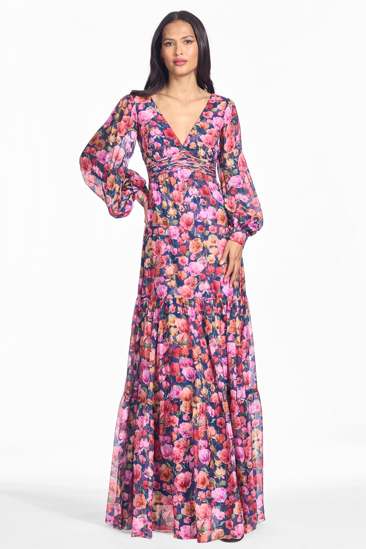 Kara Gown in Prismatic Poppies