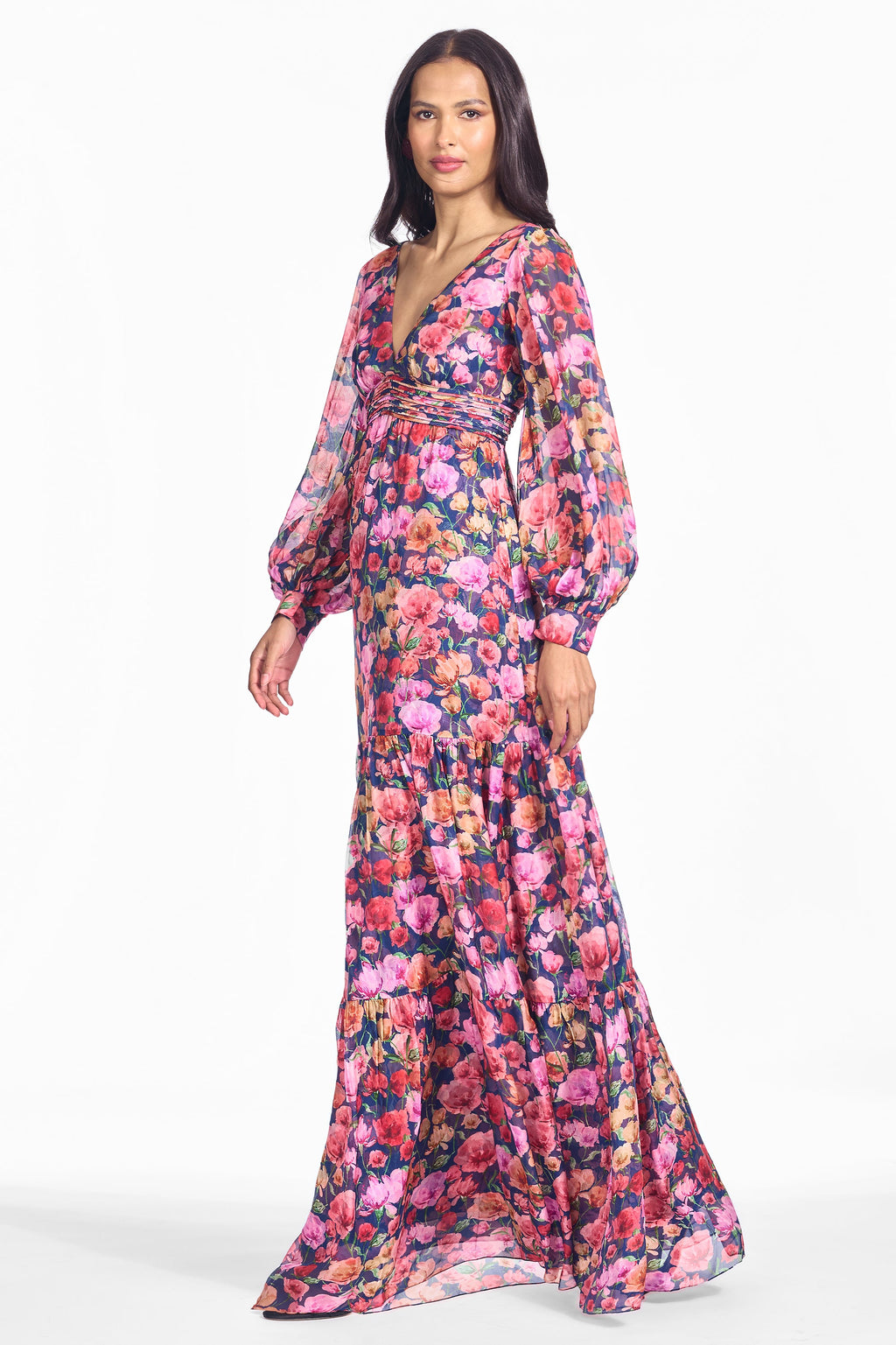 Kara Gown in Prismatic Poppies