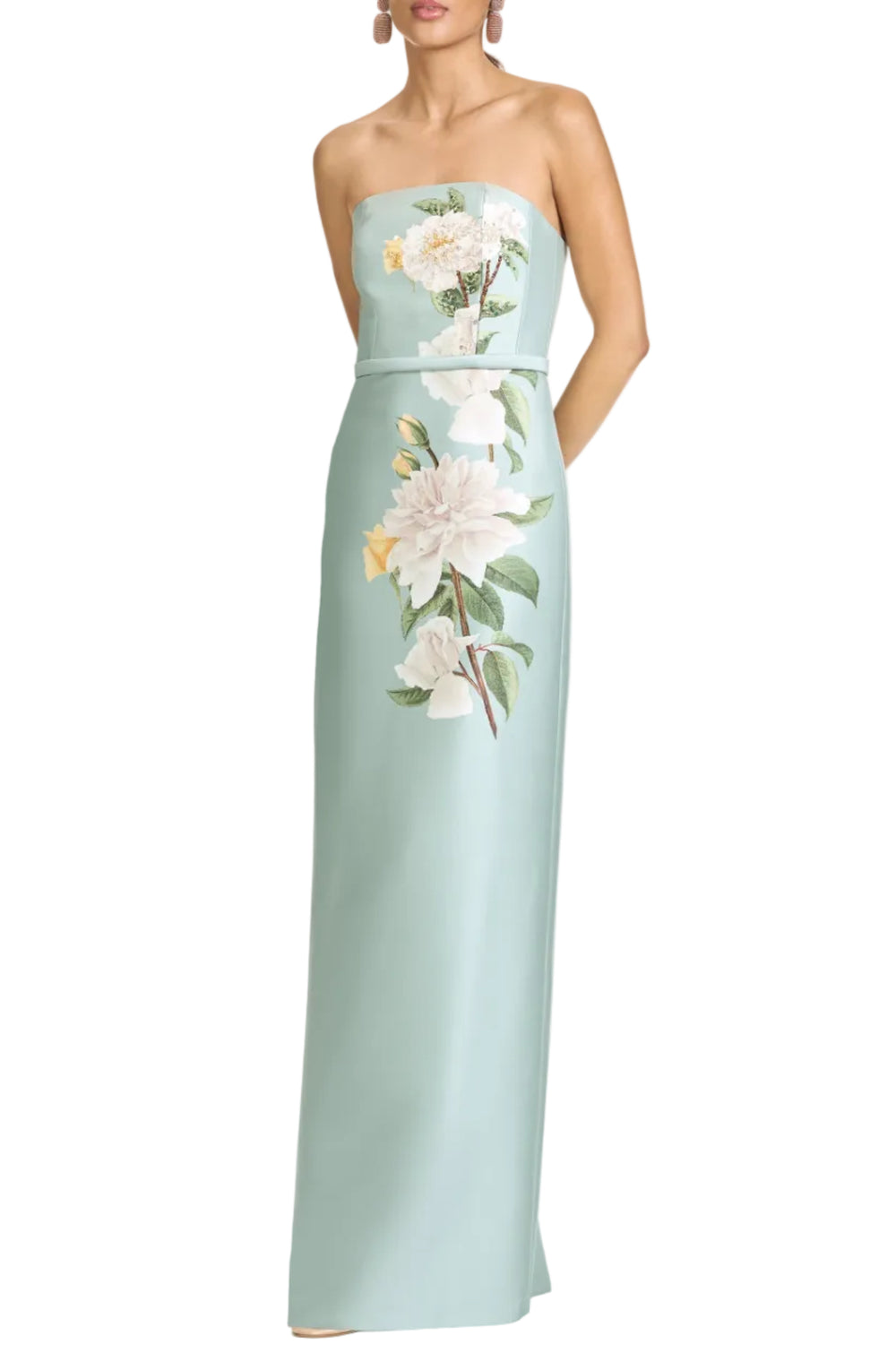 Embellished Sophia Gown in Celadon Floral