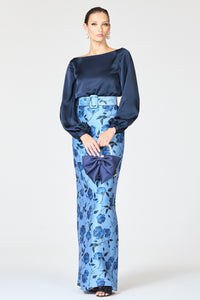 Astor Gown in Wild Steel Roses