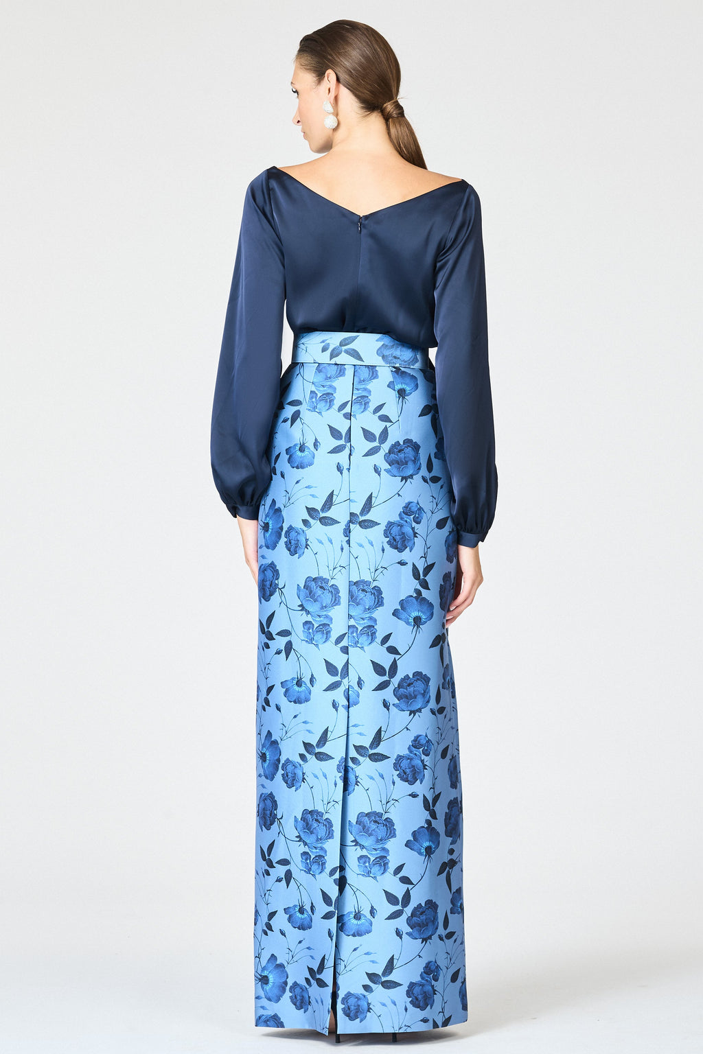 Astor Gown in Wild Steel Roses