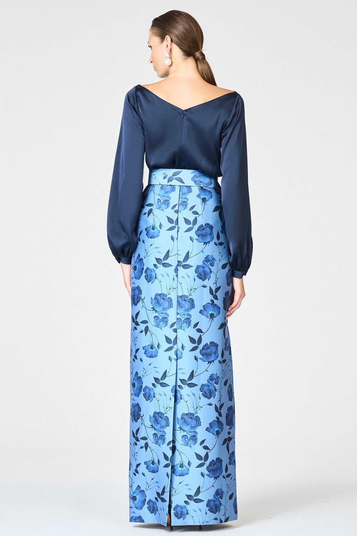 Astor Gown in Wild Steel Roses