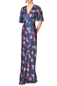 Mae Gown in Midnight Jardin