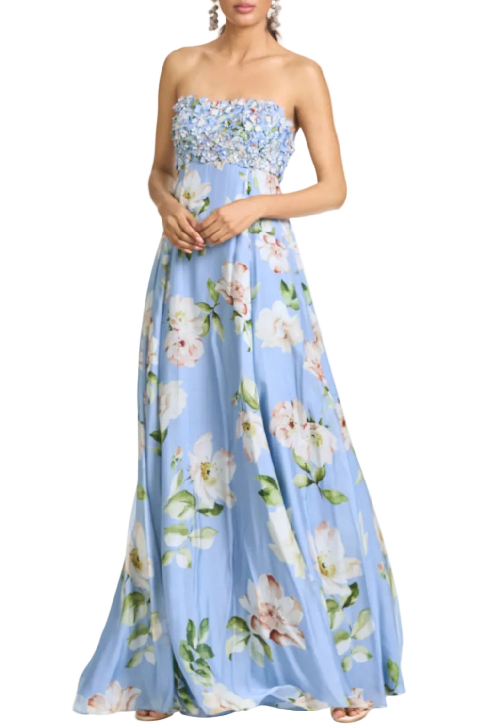 Embroidered Ames Gown in Twilight Petals