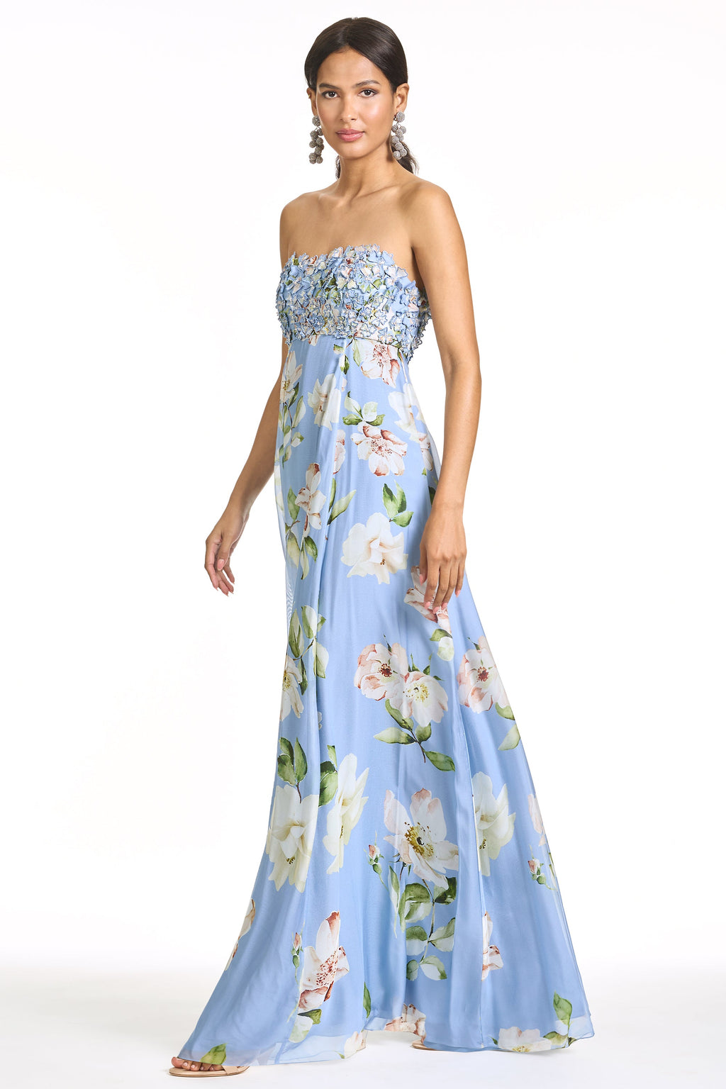 Embroidered Ames Gown in Twilight Petals