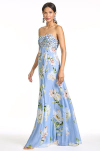 Embroidered Ames Gown in Twilight Petals