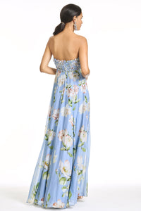 Embroidered Ames Gown in Twilight Petals