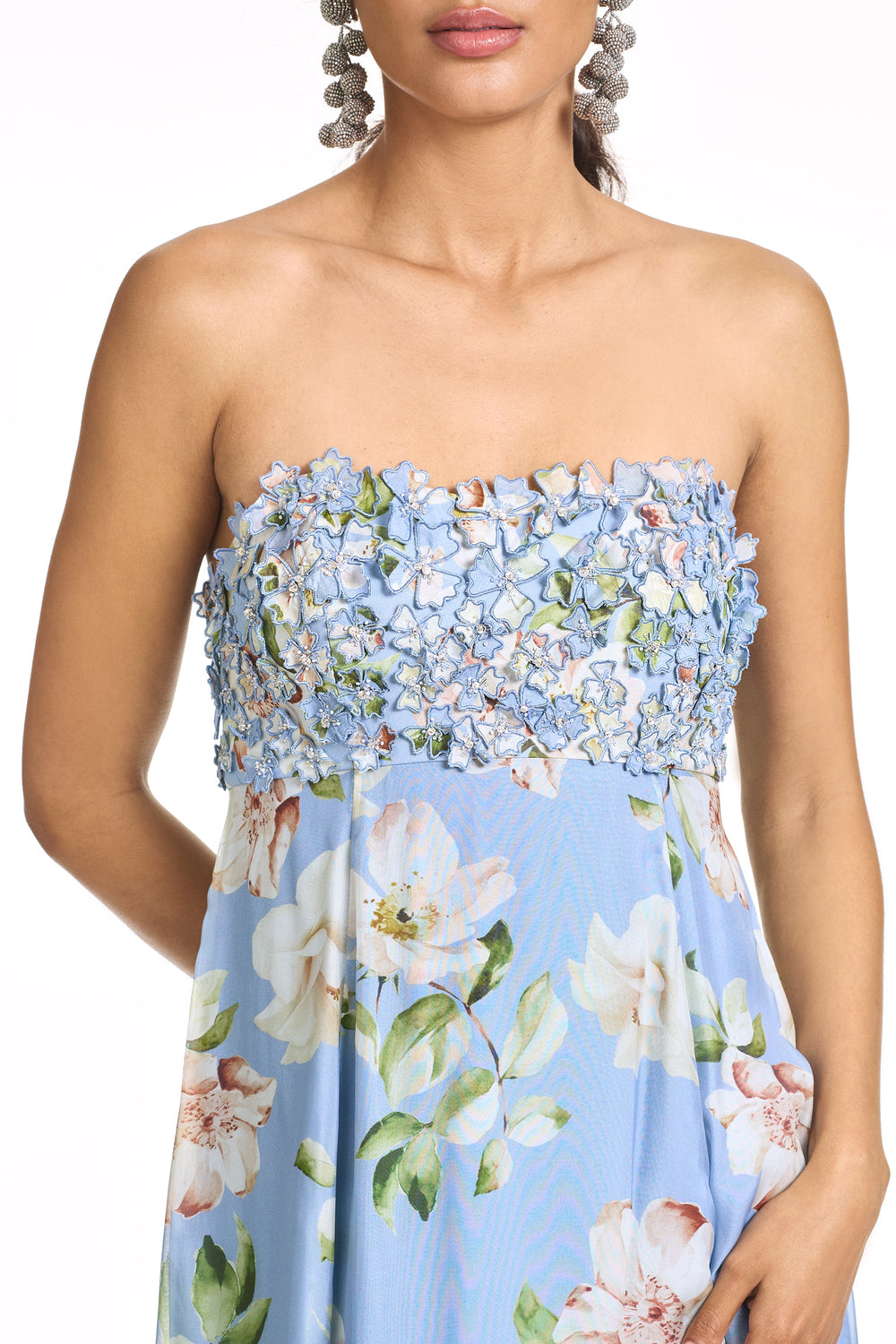 Embroidered Ames Gown in Twilight Petals