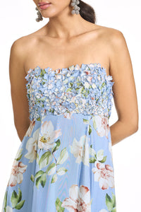 Embroidered Ames Gown in Twilight Petals