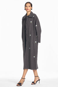 Embroidered Alessandra Coat in Graphite
