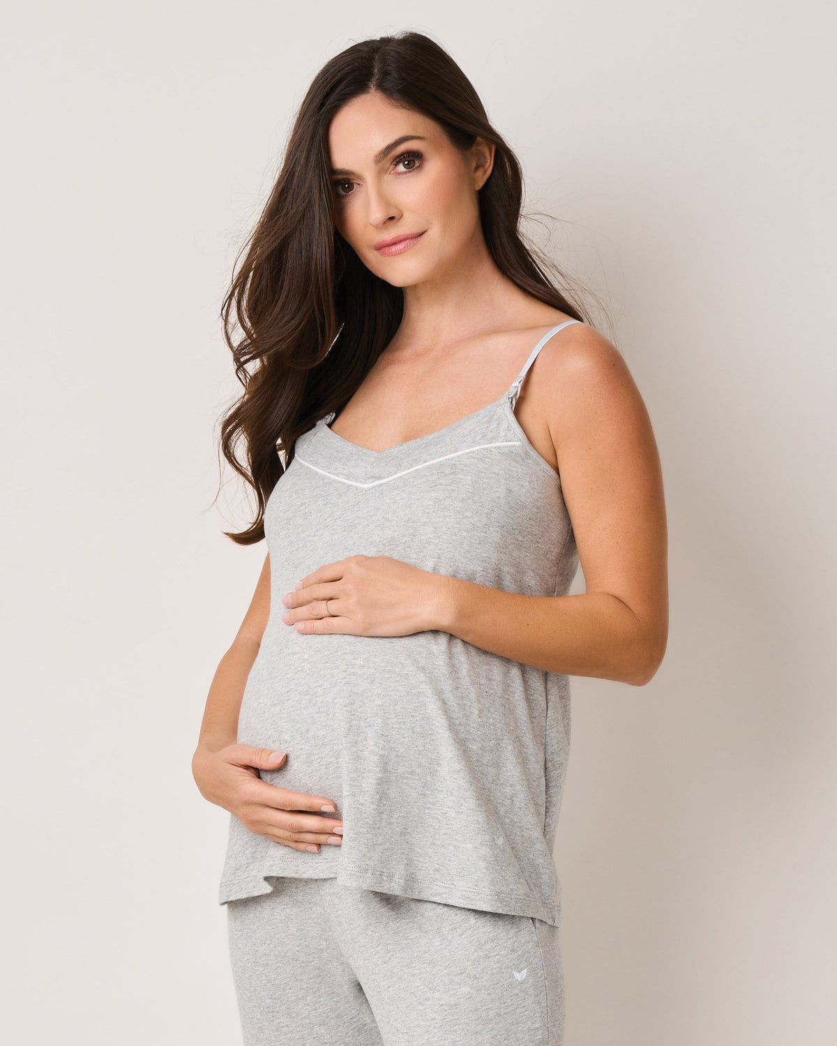 Women’s Pima Maternity Camisole in Light Heather Grey
