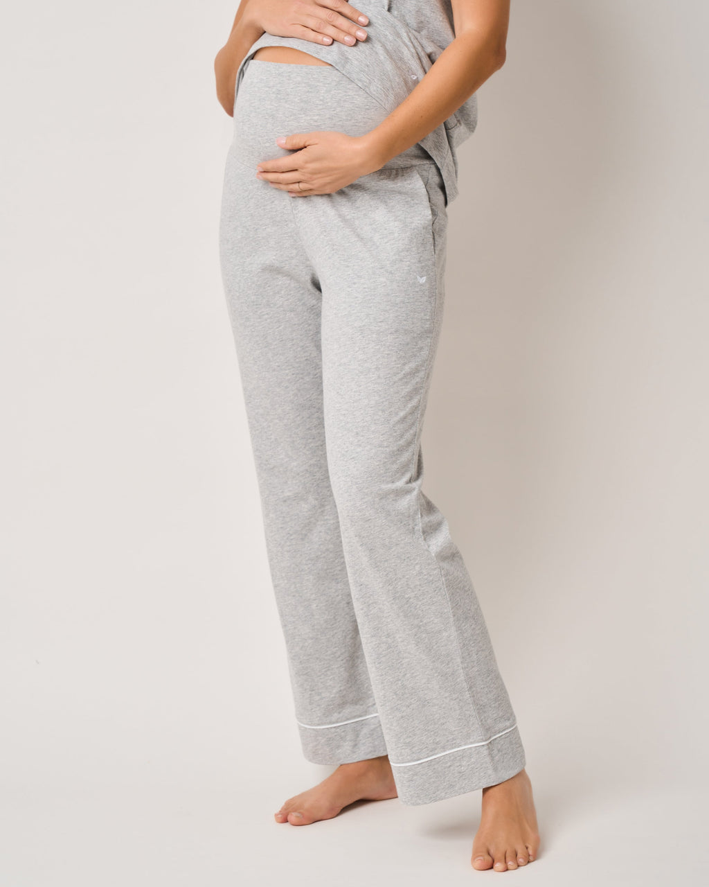 Women’s Pima Maternity Pants in Light Heather Grey