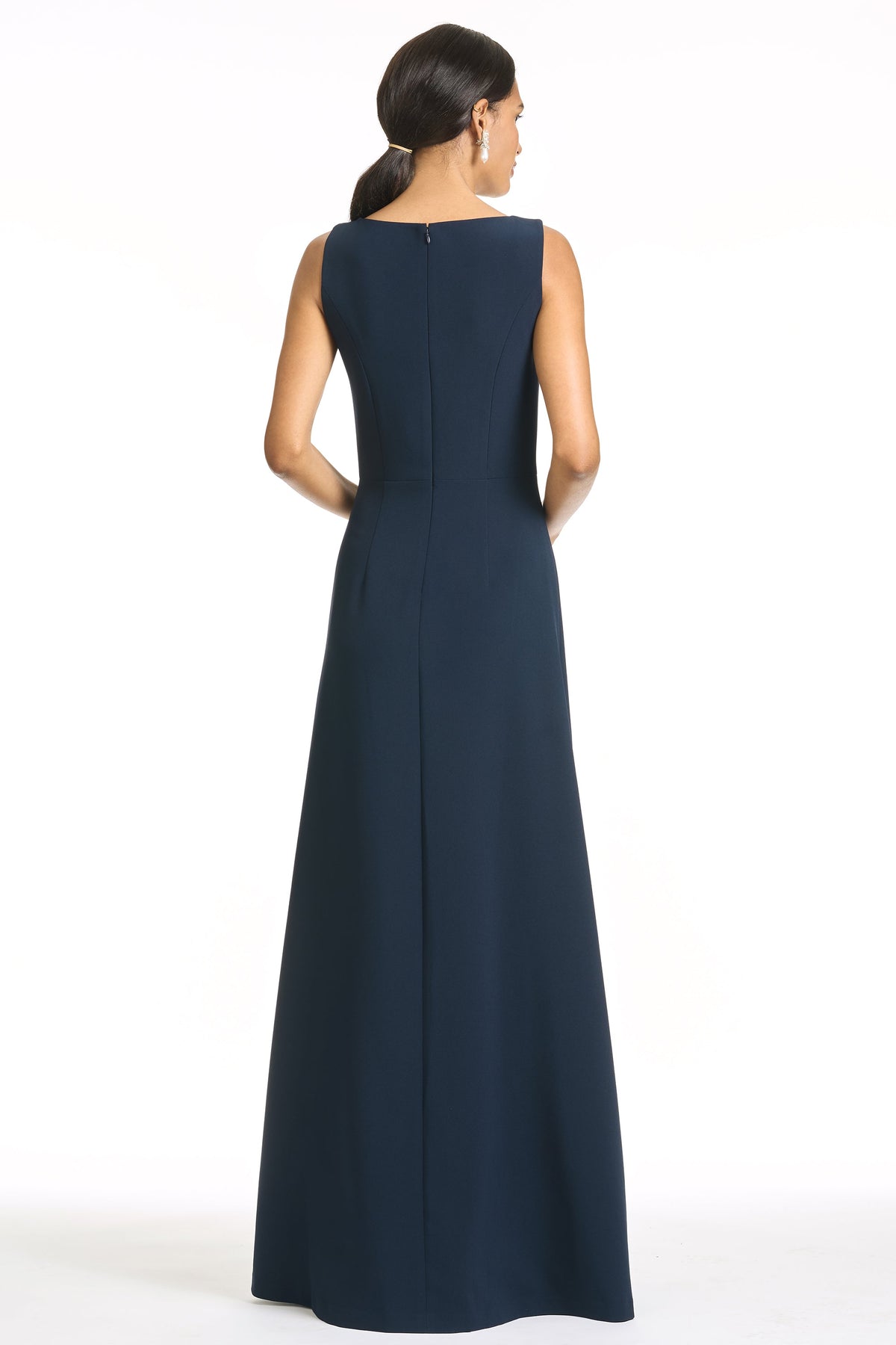 Embroidered Denee Gown in Midnight