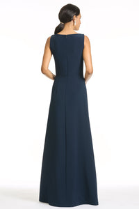 Embroidered Denee Gown in Midnight