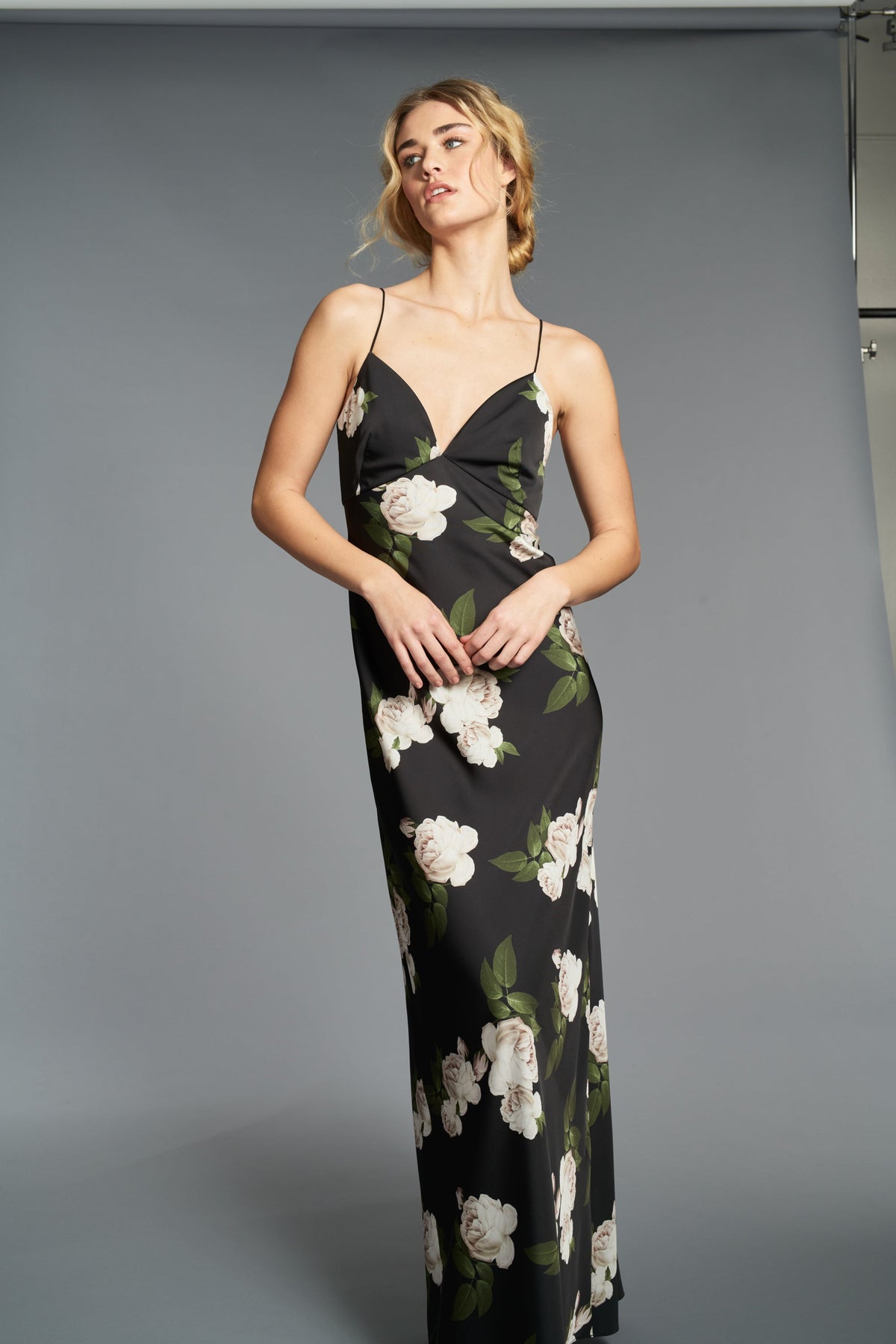 Alta Gown in Obsidian Blooms