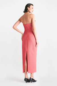 Textured Satin Draped Tulip Sheath in Berry