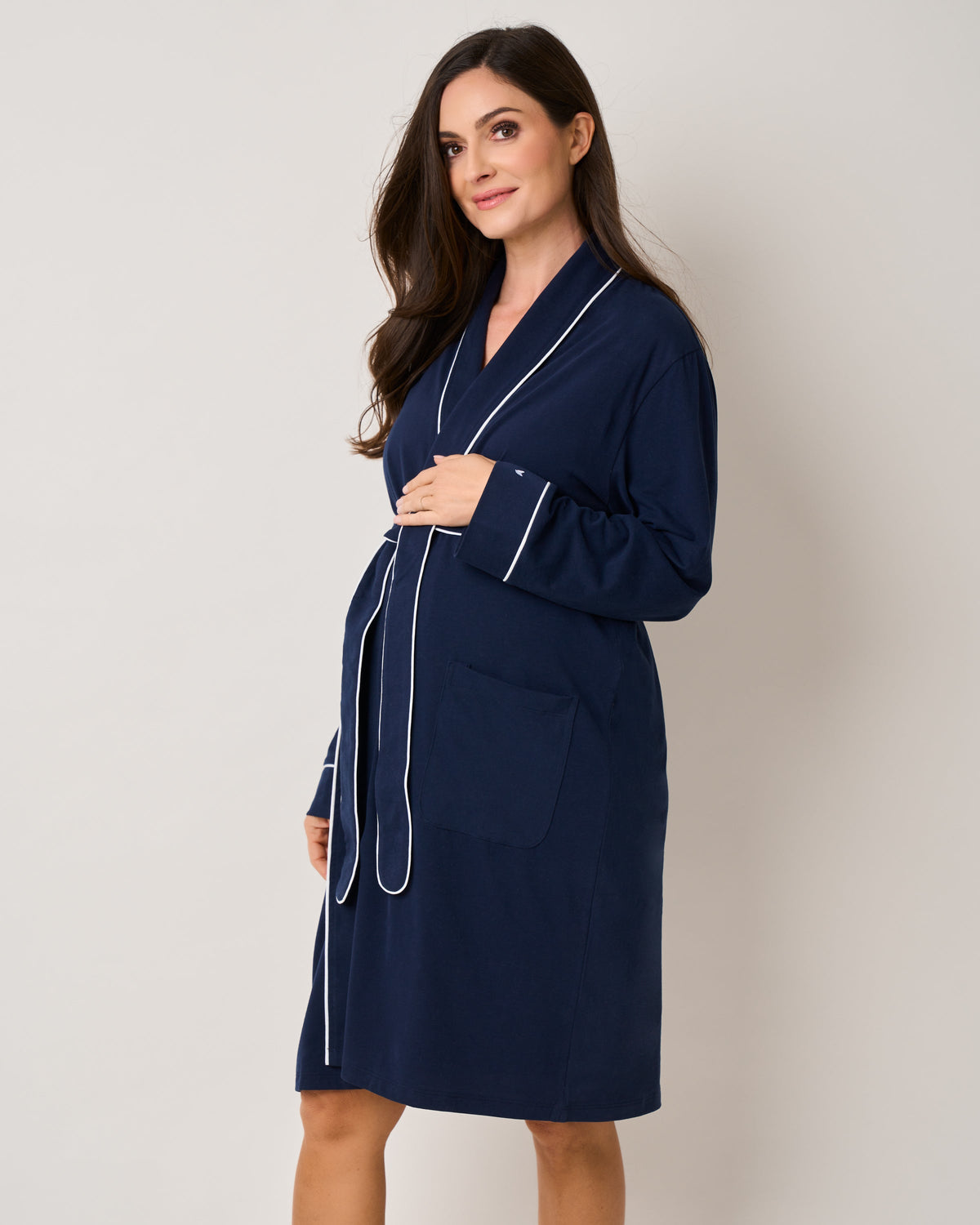 The Hospital Stay Luxe Set in Navy & Navy Stripe