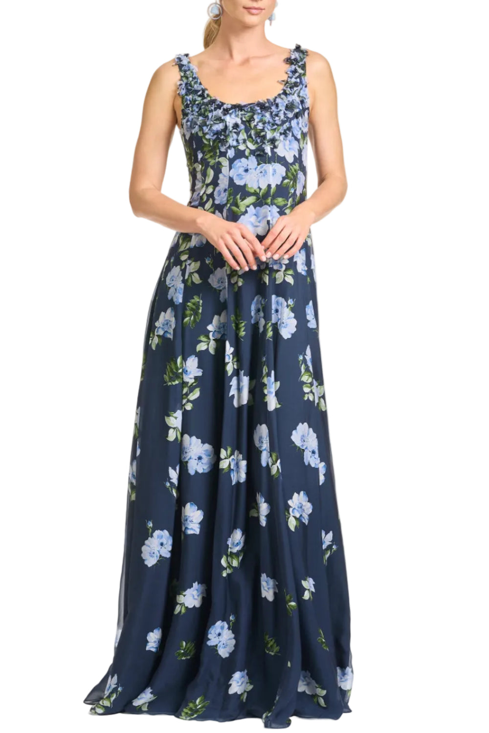 Embellished Indira Gown in Corsage Degrade