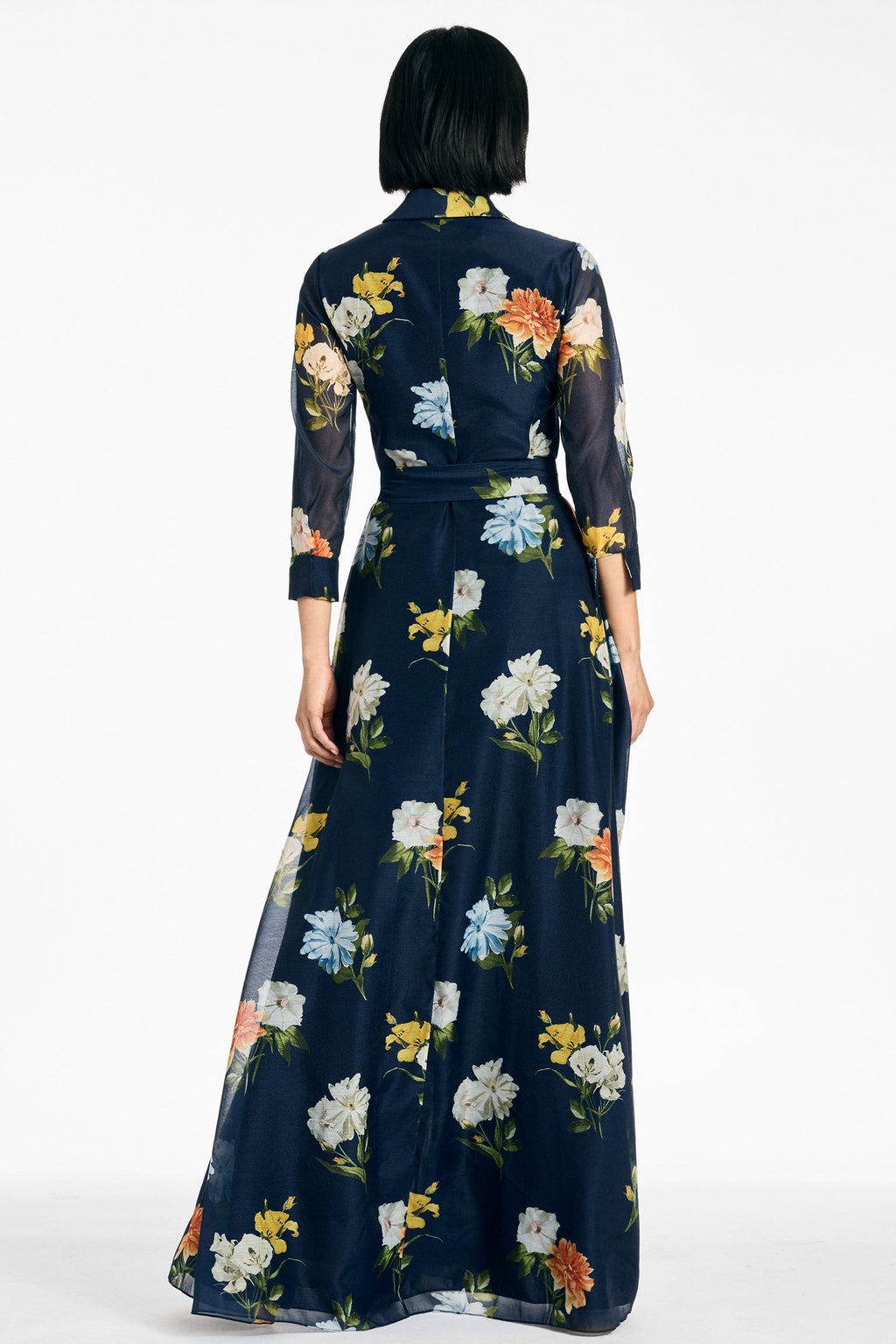 Embellished Addison Gown in Navy Wildflowers