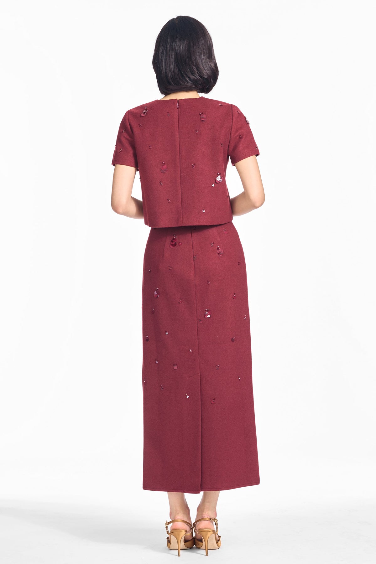 Embellished Nadine Top in Malbec