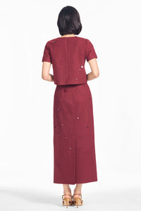 Embellished Nadine Top in Malbec