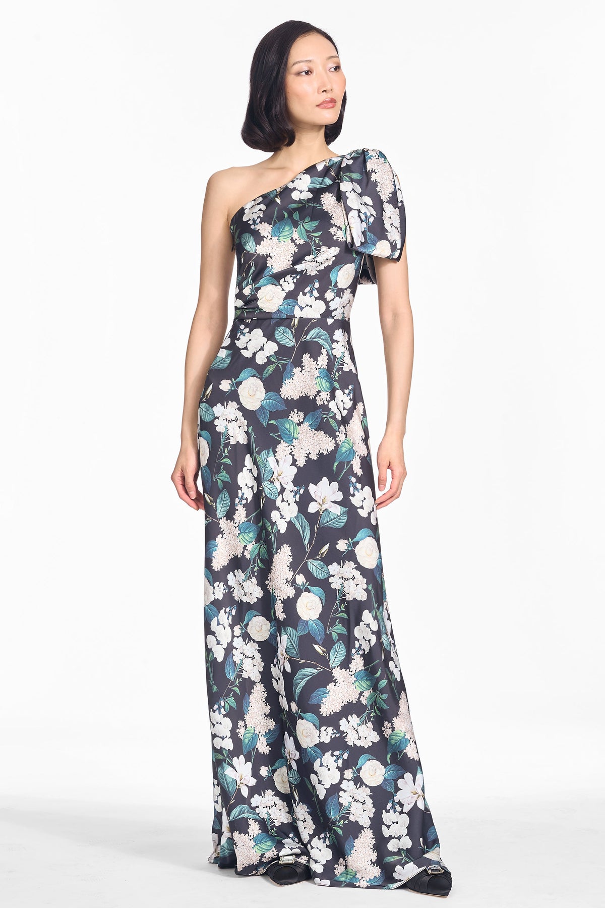 Aubrey Gown in Ink & Ivory Blooms