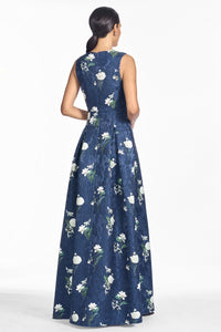 Embellished Brooklynne Gown in Alabaster Nocturne Floral