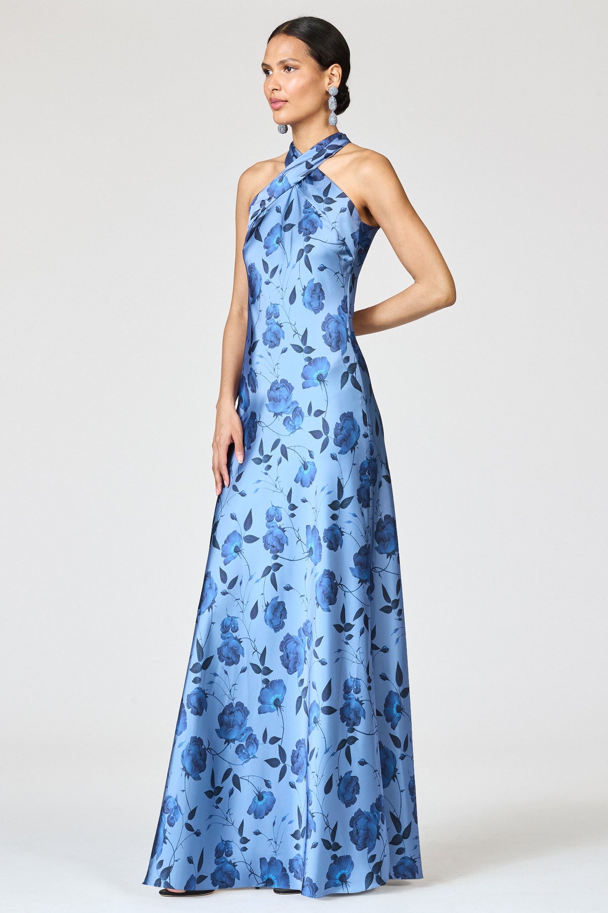 Laurant Gown in Wild Steel Roses